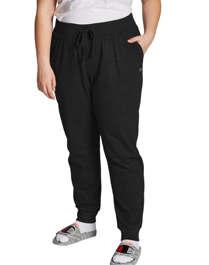 Champion Plus Powerblend Fleece Joggingbroek Dames - Zwart - Belgie 6947ODMCF